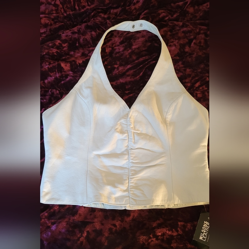 Genuine Leather Halter Top